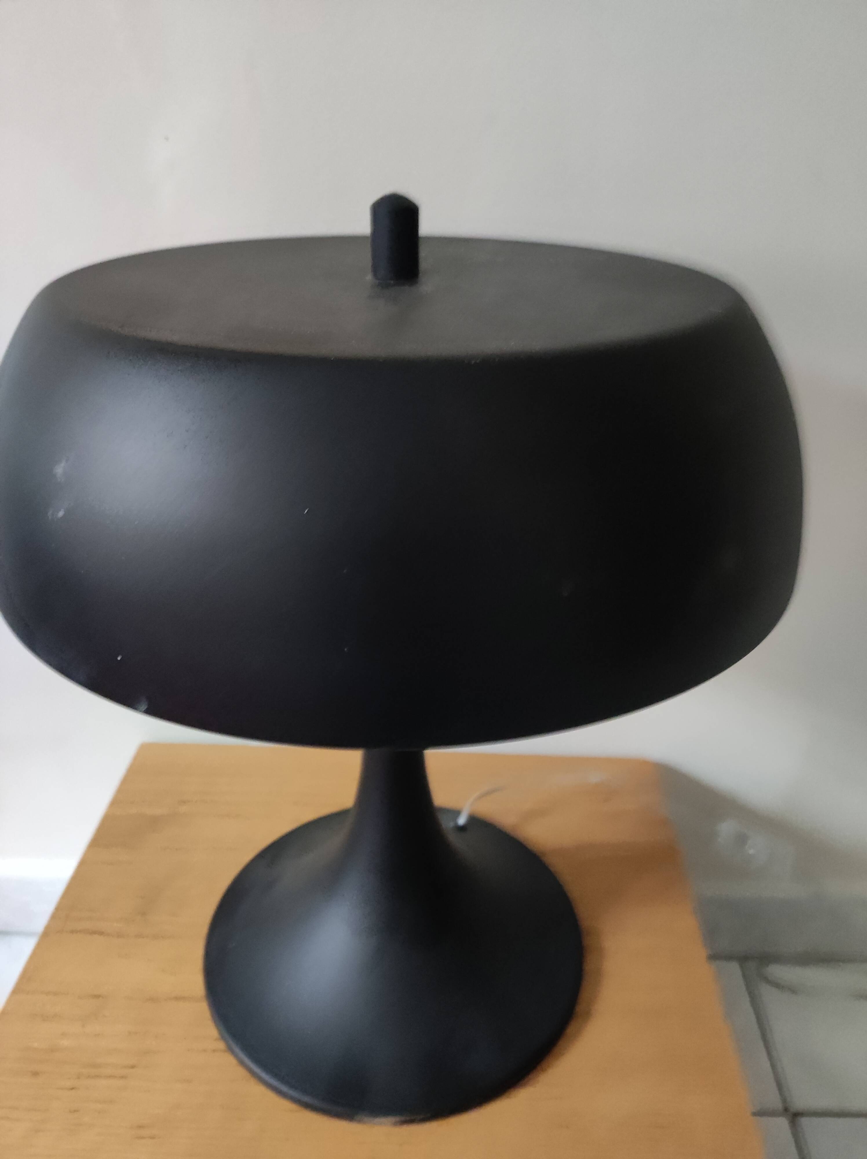 Lamp mushroom foot tulip metal black 3 fires