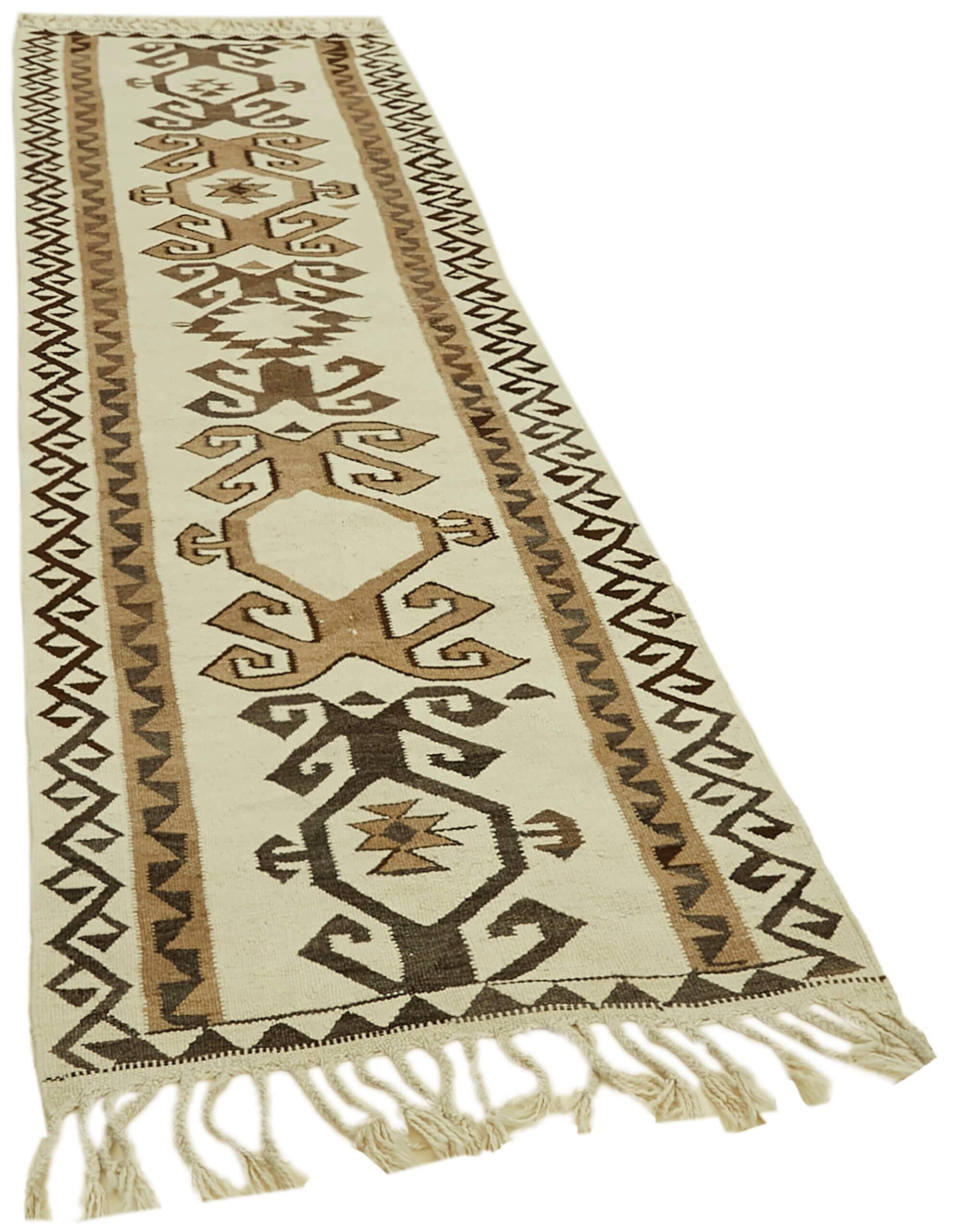 Turkish Handwoven Vintage Herki Kilim 104 cm x 336 cm