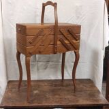 Old vintage seamstress worker on feet