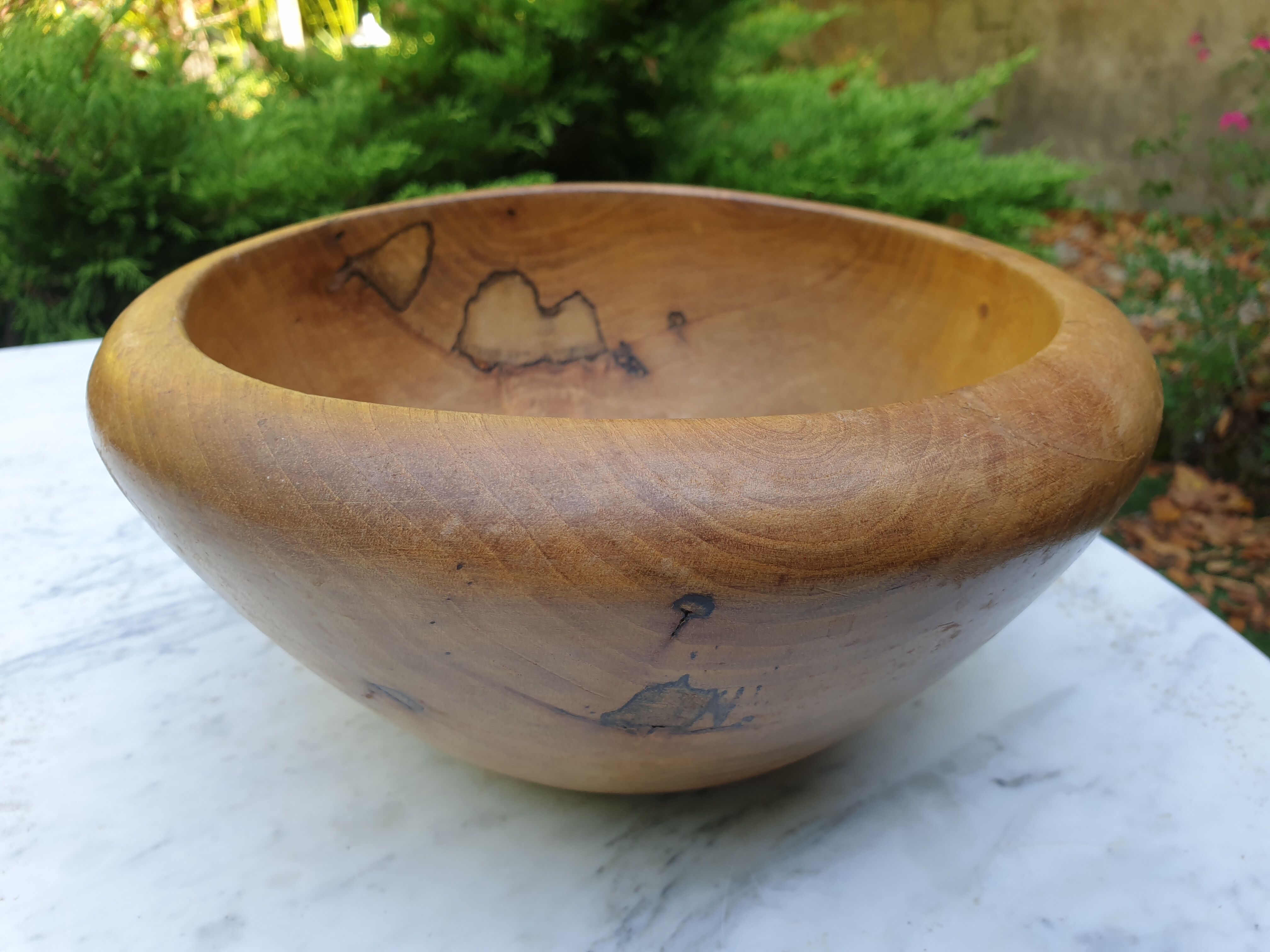 Salad bowl made of solid olive wood
