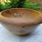 Salad bowl made of solid olive wood