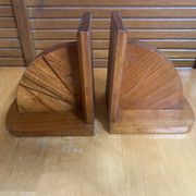 Pair of Vintage Art Deco Wooden Bookends Made in France #E068