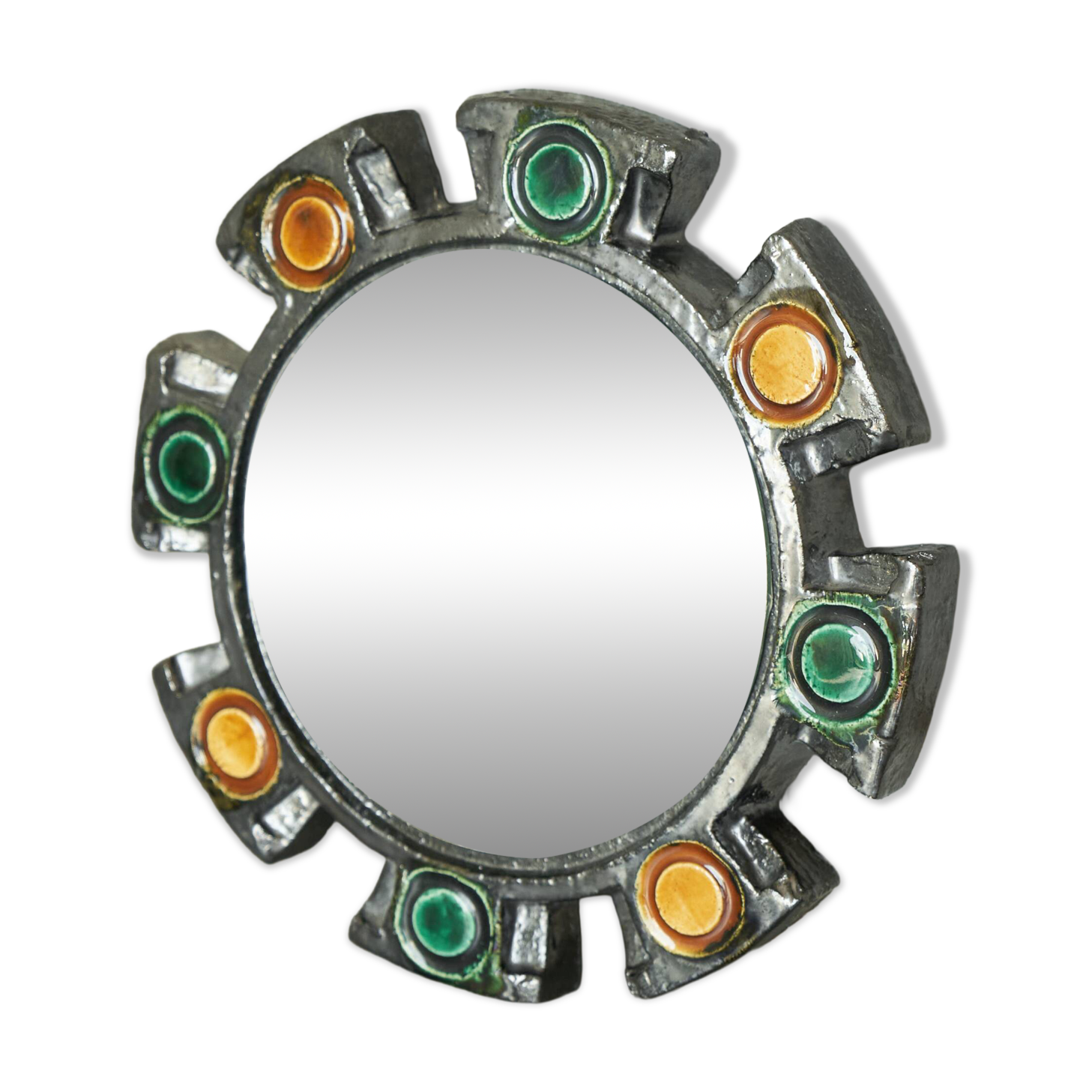 Atelier Berlemont Ceramic Wall Mirror 1960s
