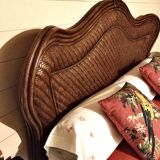 Braided headboard and exotic wood