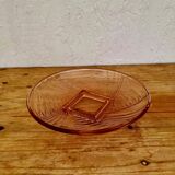 Art Deco dish in pink glass