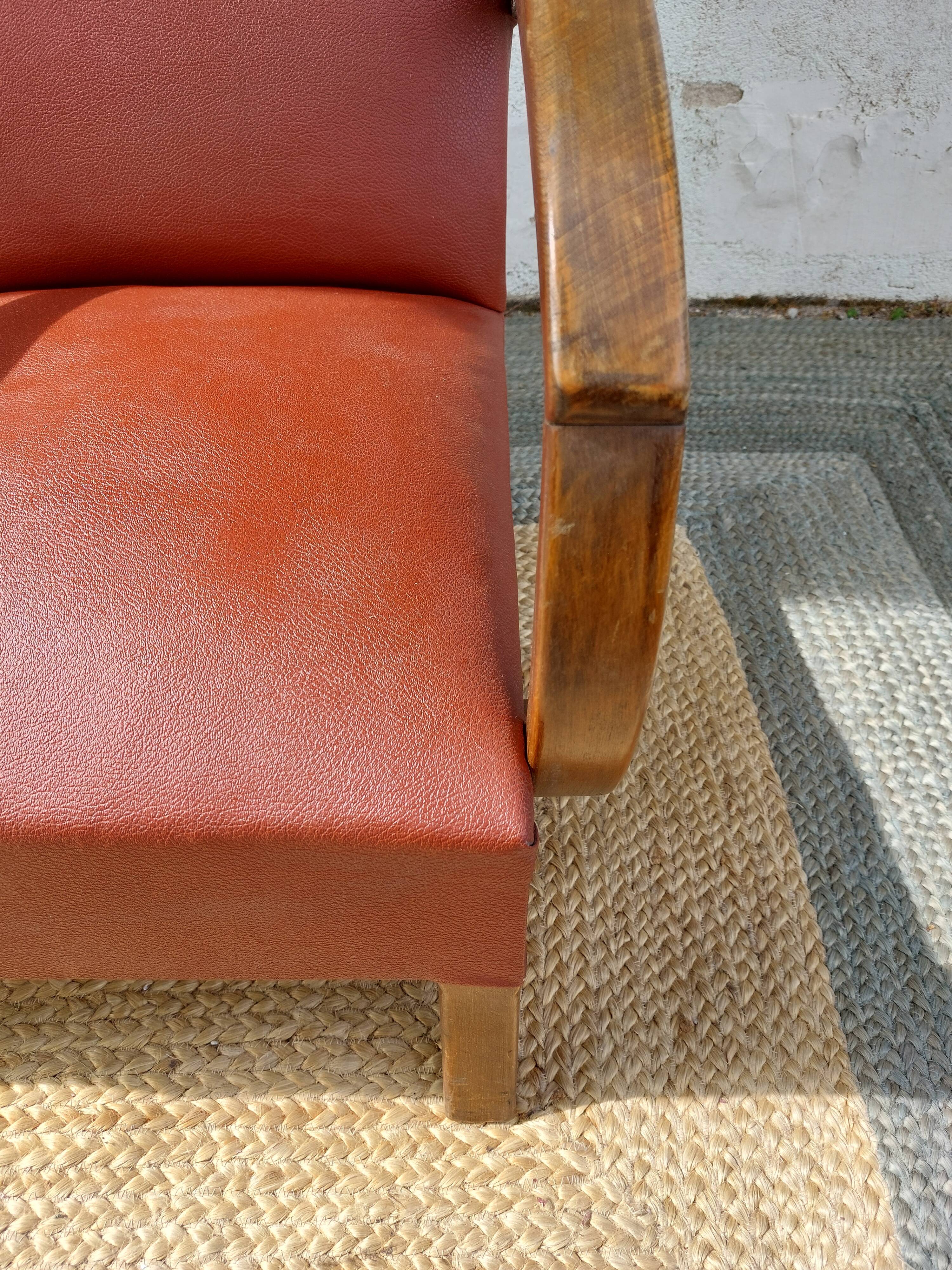 paire de fauteuils art déco, terracotta
