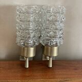 2 glass wall lights