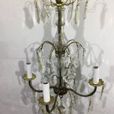 Chandelier 4 lights bronze and tassels