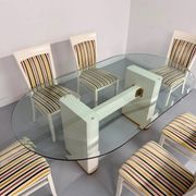 6 thonet gebruder designer chairs with crackle lacquer finish, 1980s vintage