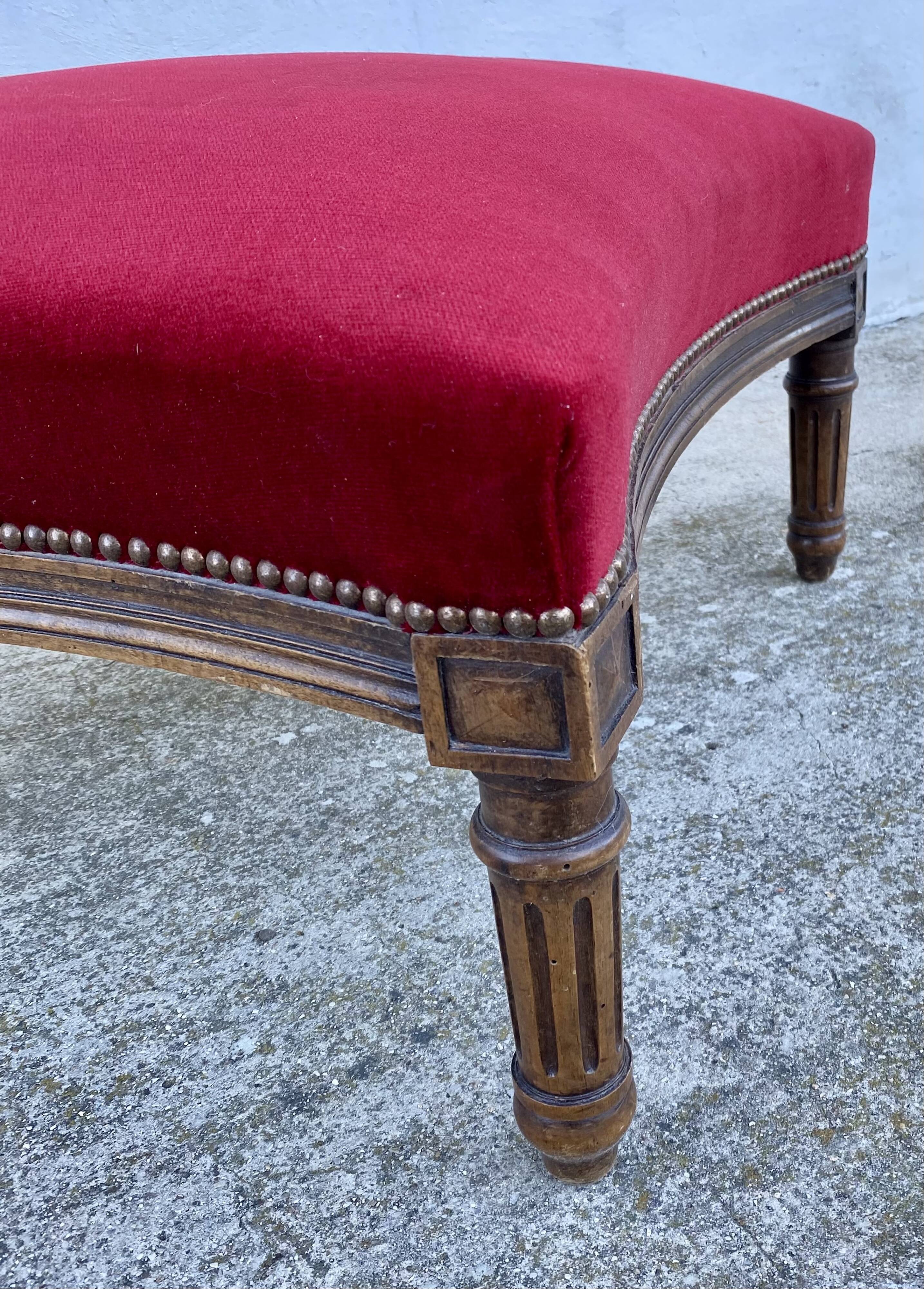 19th century two-seater pouf/footstool