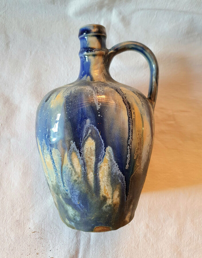 Paul Langeron blue glazed terracotta jug