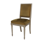 Chaise en bois et velour solide
