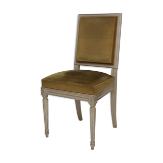 Chaise en bois et velour solide