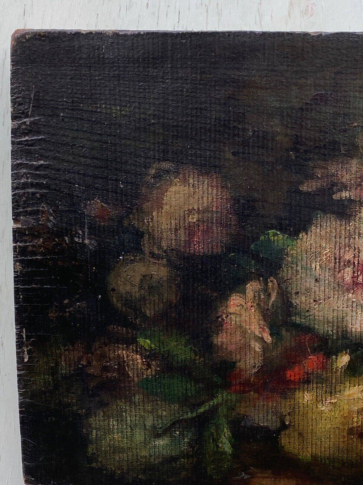 Oil on panel bouquet of flowers late 18th century still life