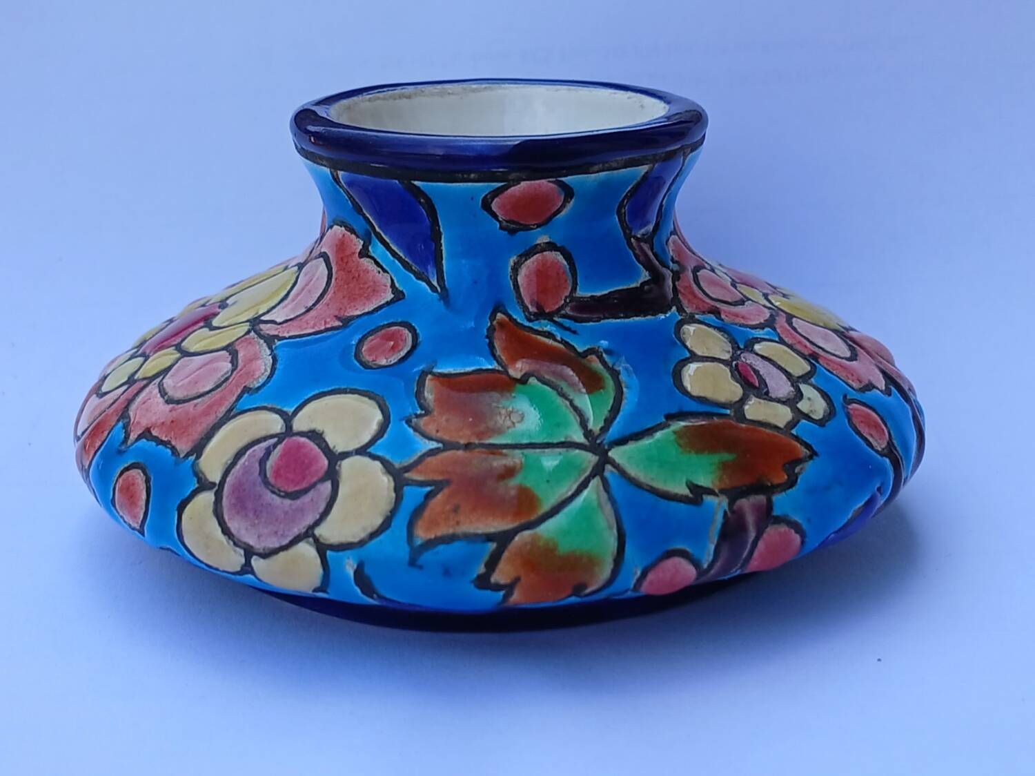 Small Longwy enamel vase