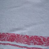 12 Ancient towel embroidered monogrammed JC floral red litter Napoleon III