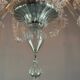 Venetian chandelier in colorless Murano glass, 6 light arms, circa 1940
