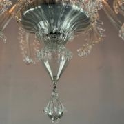 Venetian chandelier in colorless Murano glass, 6 light arms, circa 1940