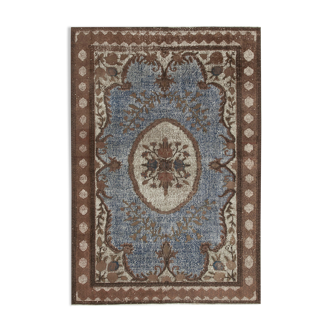 Handmade Distressed Oriental 1980s 210 cm x 306 cm Brown Carpet