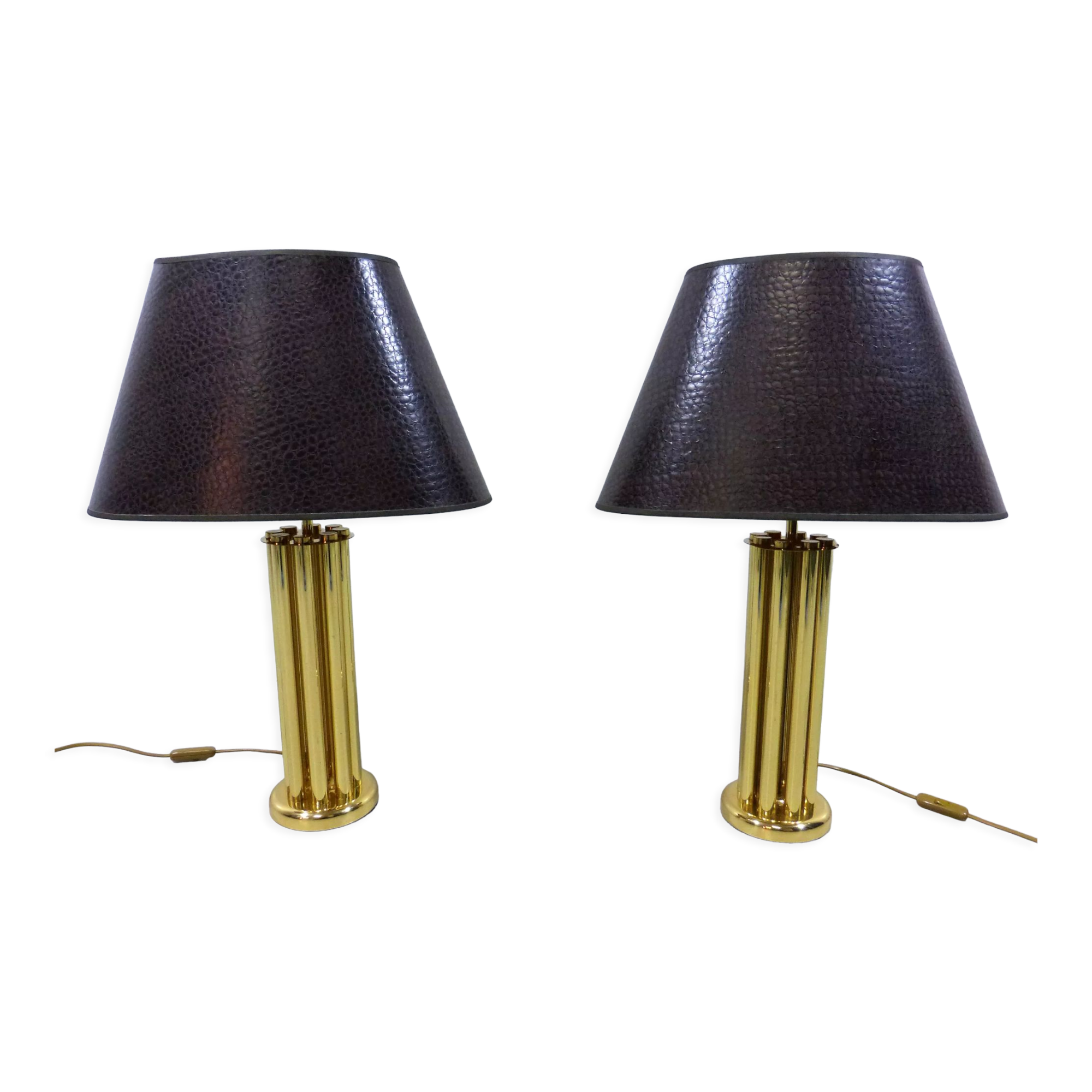 Brass table lamps, set of 2, 1960’s