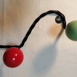 Wall rack wrought iron vintage 50s multicolored hooks.