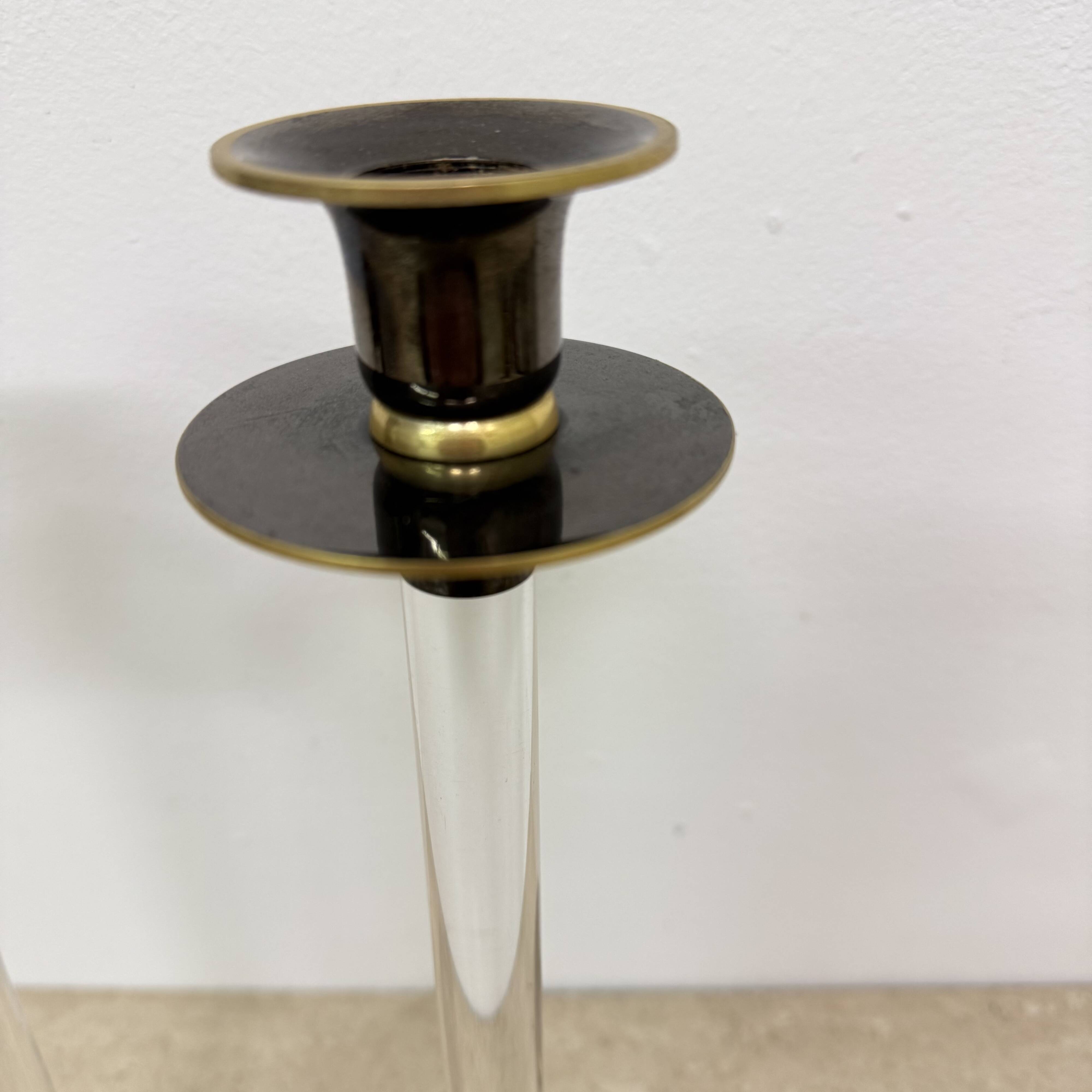 Set of 2 Caravell lucite candle sticks, 1970’s