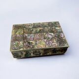 Abalone shell vanity box, Alpaca Mexico, 1970s