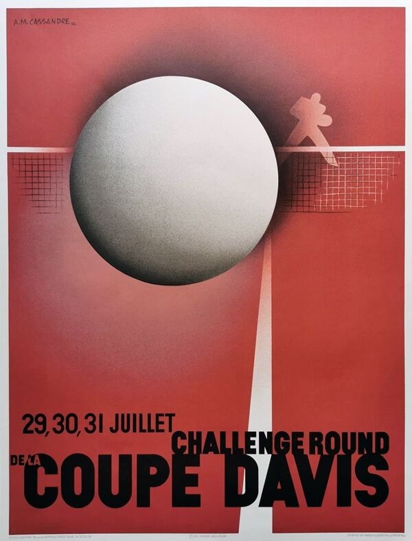 Affiche tennis coupe Davis Cassandre 69x91 cm