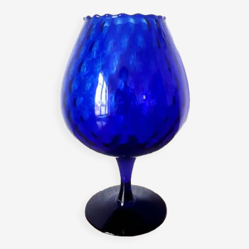 Optical glass vase from Empoli 1960