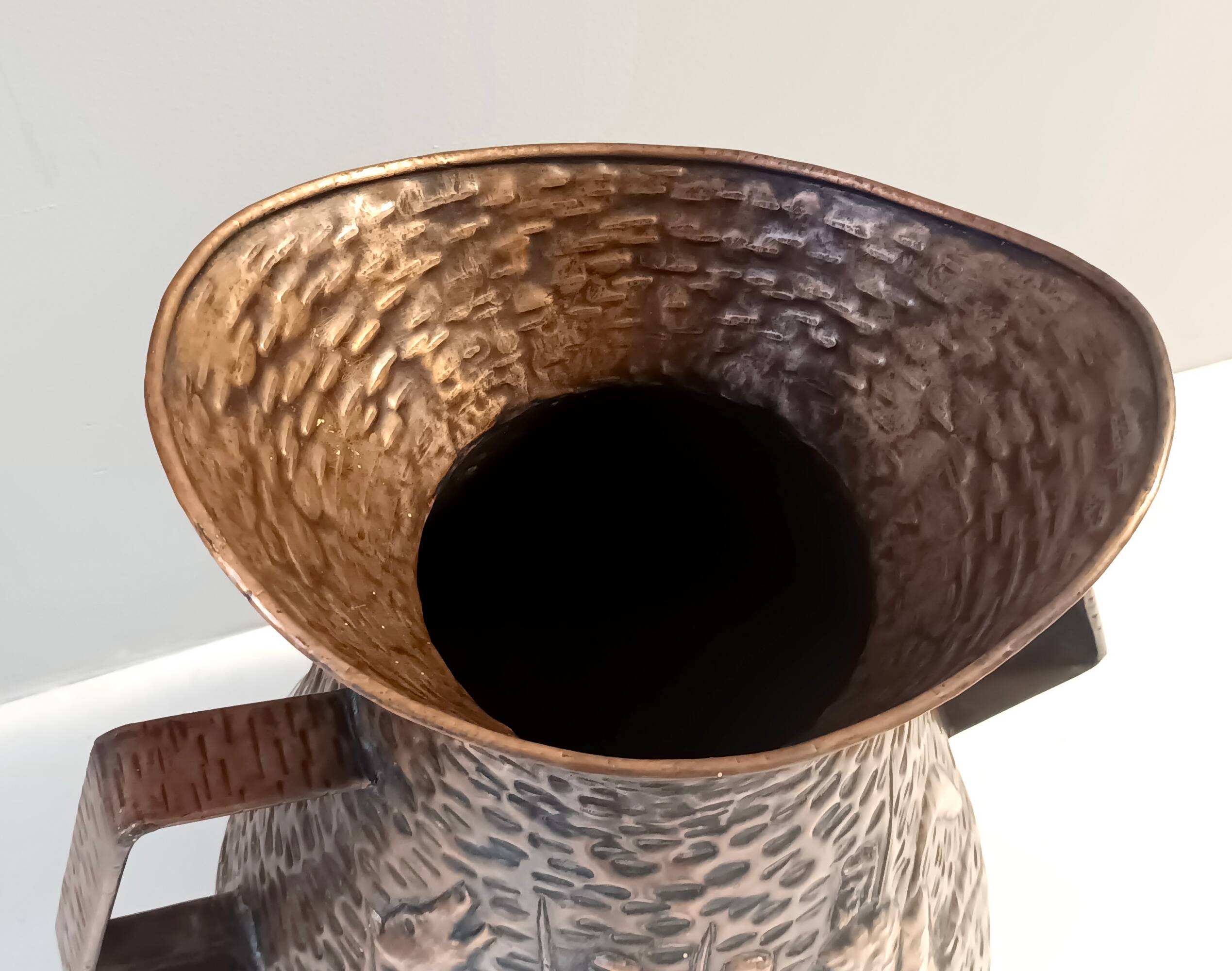 Vintage Copper Umbrella Stand Attr. to Angelo Bragalini, Italy