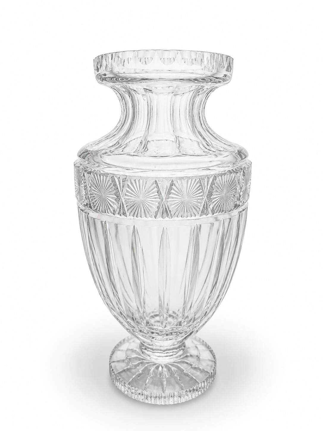 Lead crystal vase from Bohemia from the first half of the 20th century.