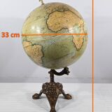 Terrestrial Globe in Lithographed Paper and Cast Iron, J.Lebègue & Cie – Late 19th Century