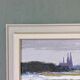 Peinture à l’huile de paysage moderne suédoise moderne du milieu du siècle Vintage Expressive Paysage, encadré