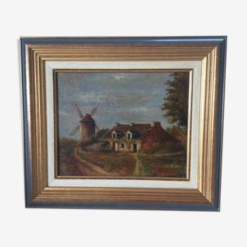 Oil on canvas signed - Moulin de Lancieux (Dinard)