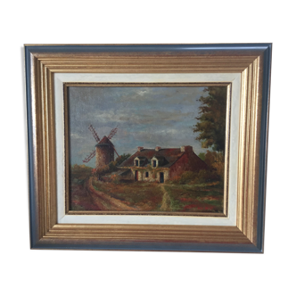 Oil on canvas signed - Moulin de Lancieux (Dinard)
