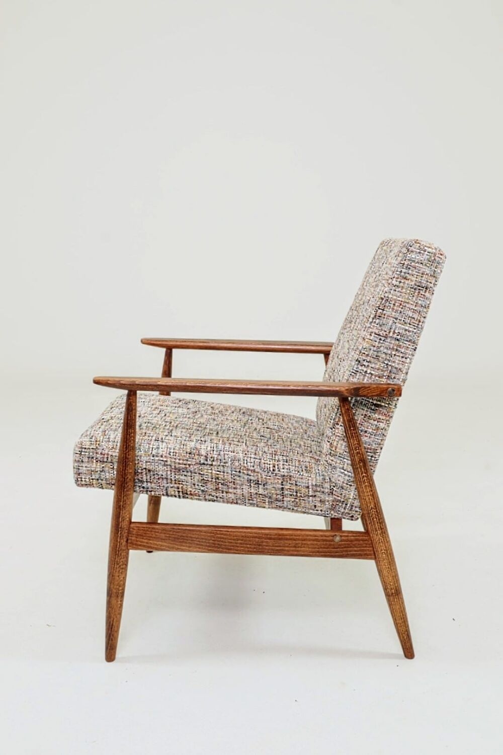 Lounge Chair Vintage Multicolor Fabric Mid Century Design, 1960