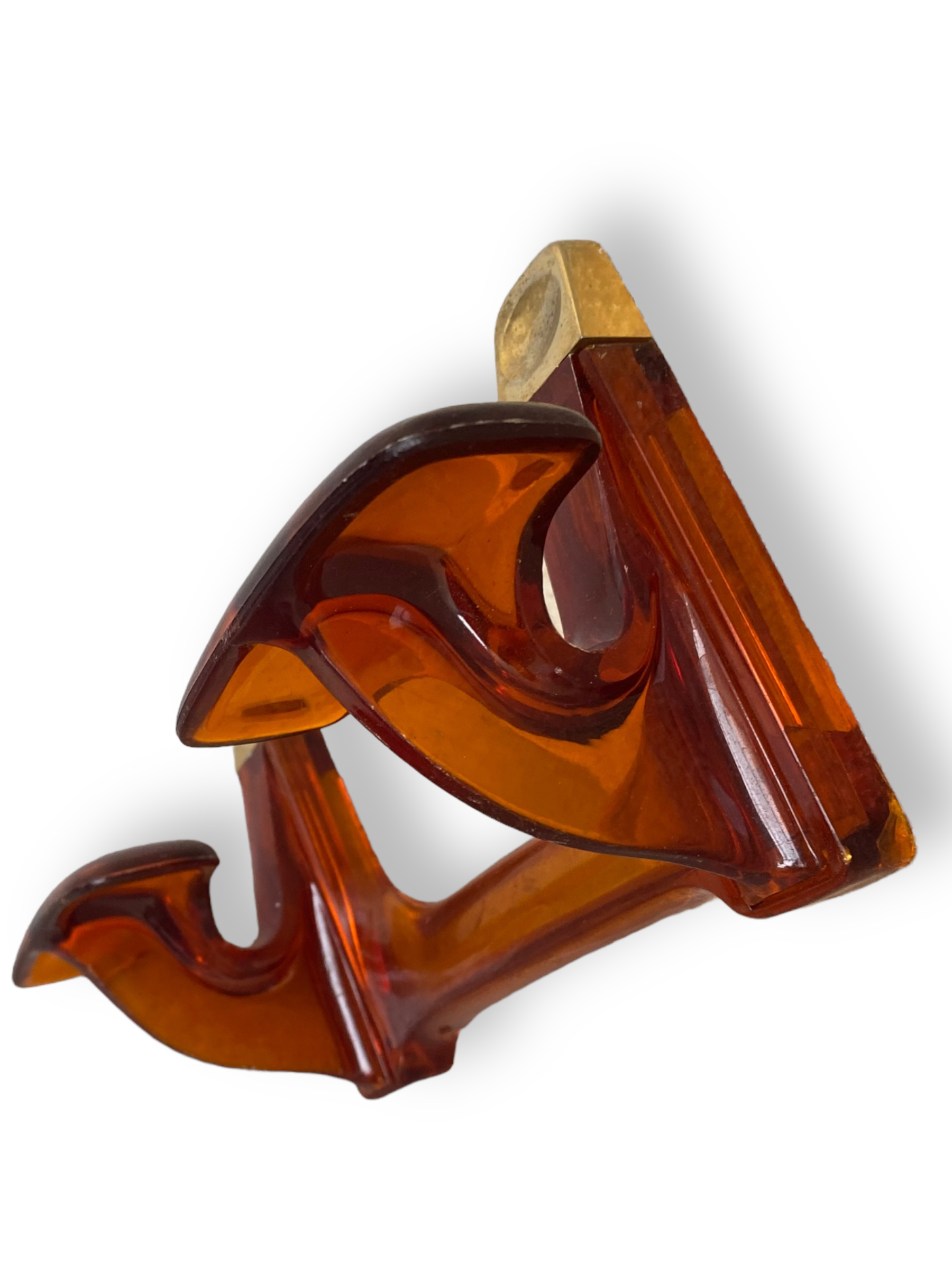 Patère en plastique transparent orange