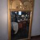 Miroir Art Déco doré années 1930 , miroir biseauté ,131cm de H