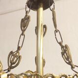 Ceiling lamp with Murano glass flowers. Italy, 1960s