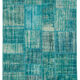 Handwoven Anatolian Contemporary 174 cm x 240 cm Turquoise Patchwork Carpet