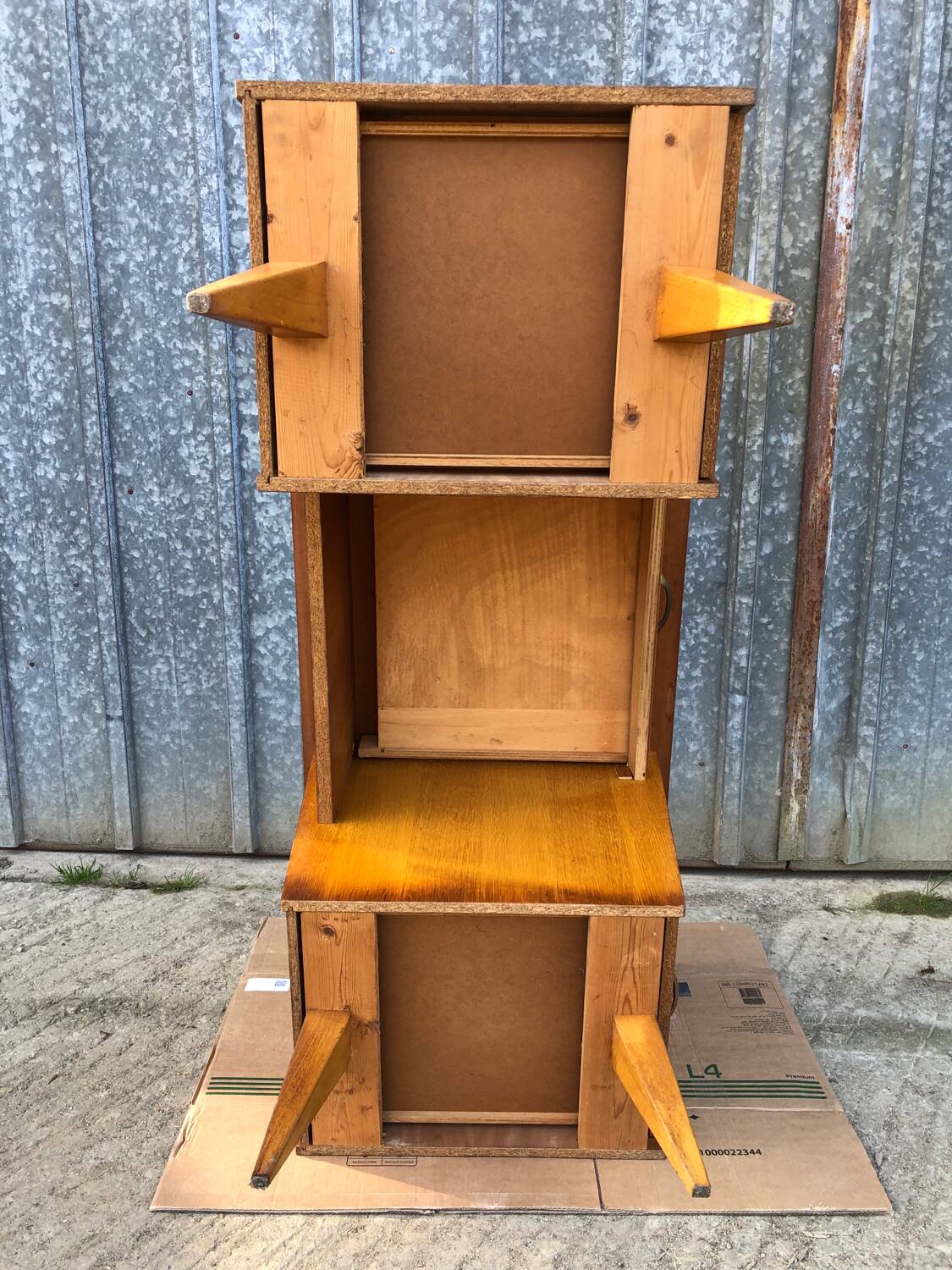 Bureau vintage à pieds compas en chêne