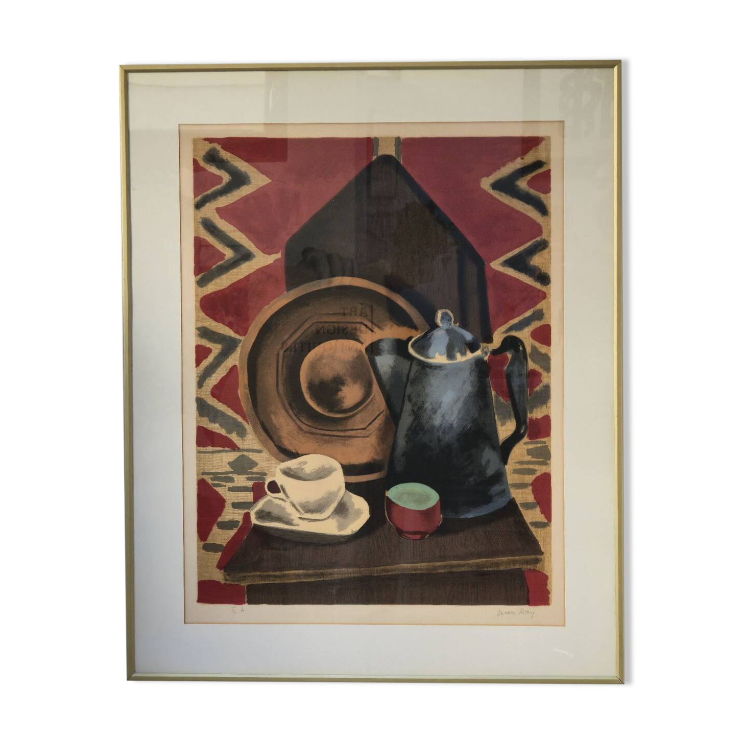 Nature morte, lithographie par Man Ray