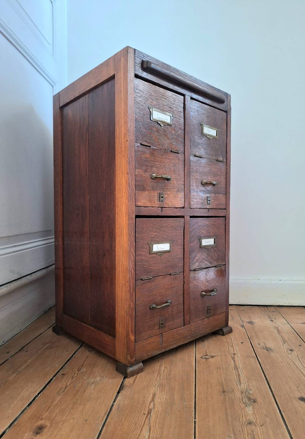 Vintage workshop furniture, antique secretary desk.