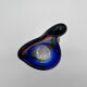Large stretched glass sculpture vase from Bohemia – Cobalt blue, Amber