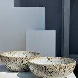 Duo of speckled ceramic bowls
