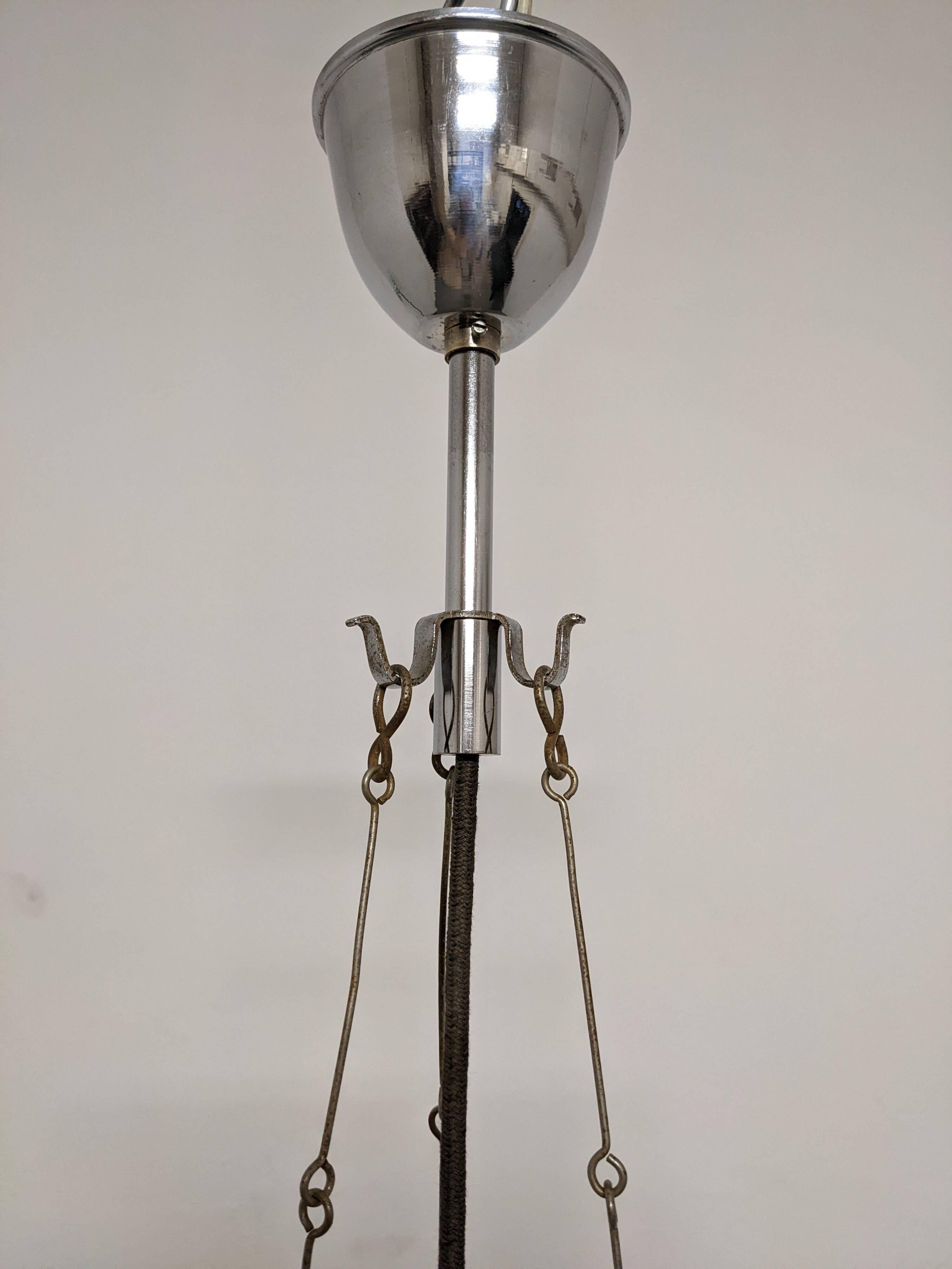 Italian XL dome pendant light in blown glass, 60s-70s