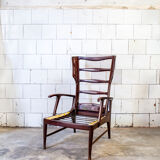 Recliner wooden armchair, Italy 50s