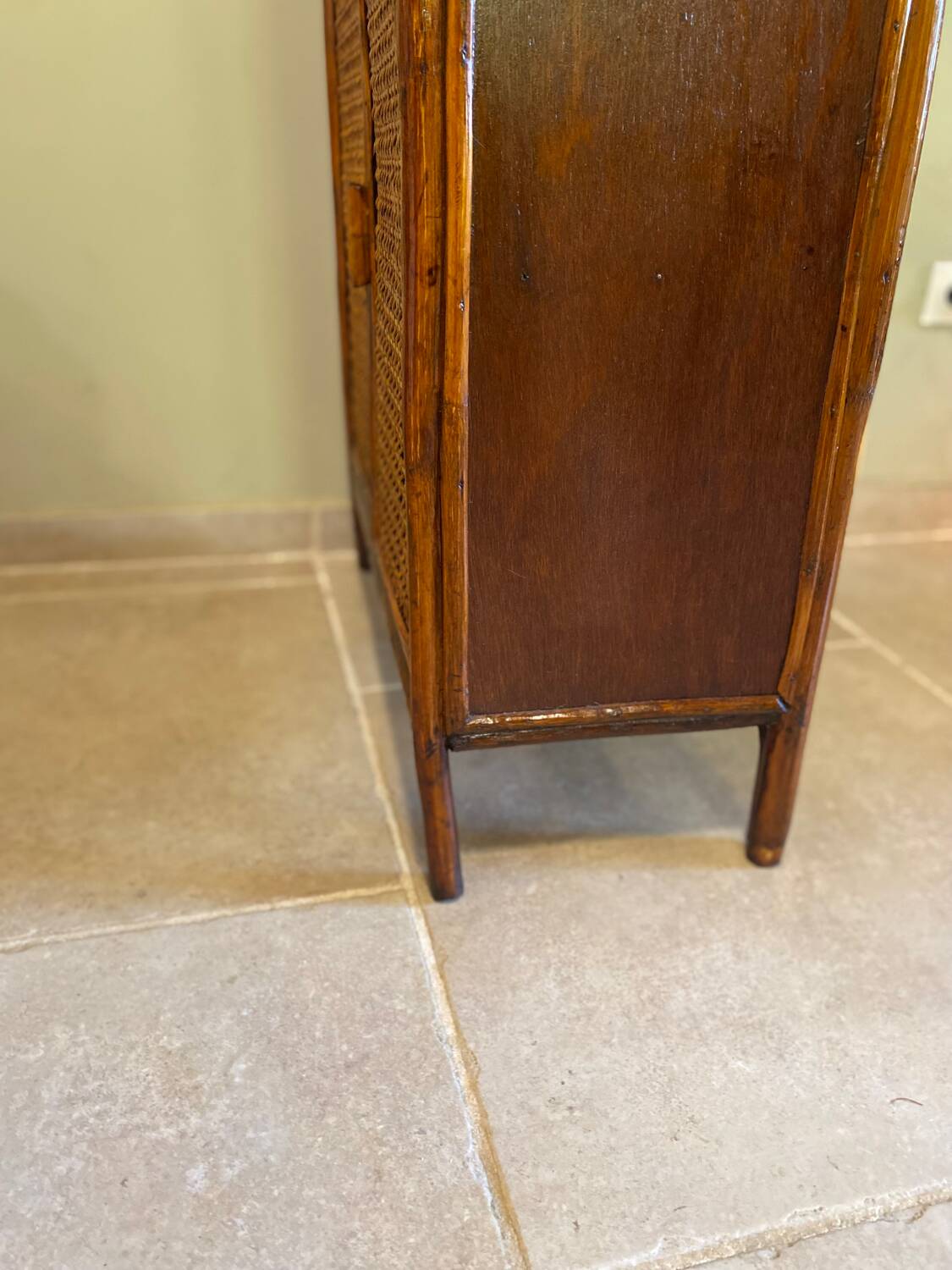 Vintage rattan shelf