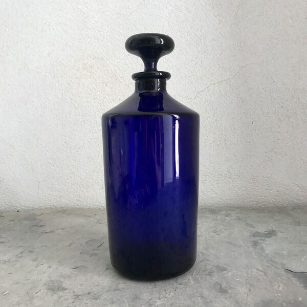 Old blue apothecary bottle