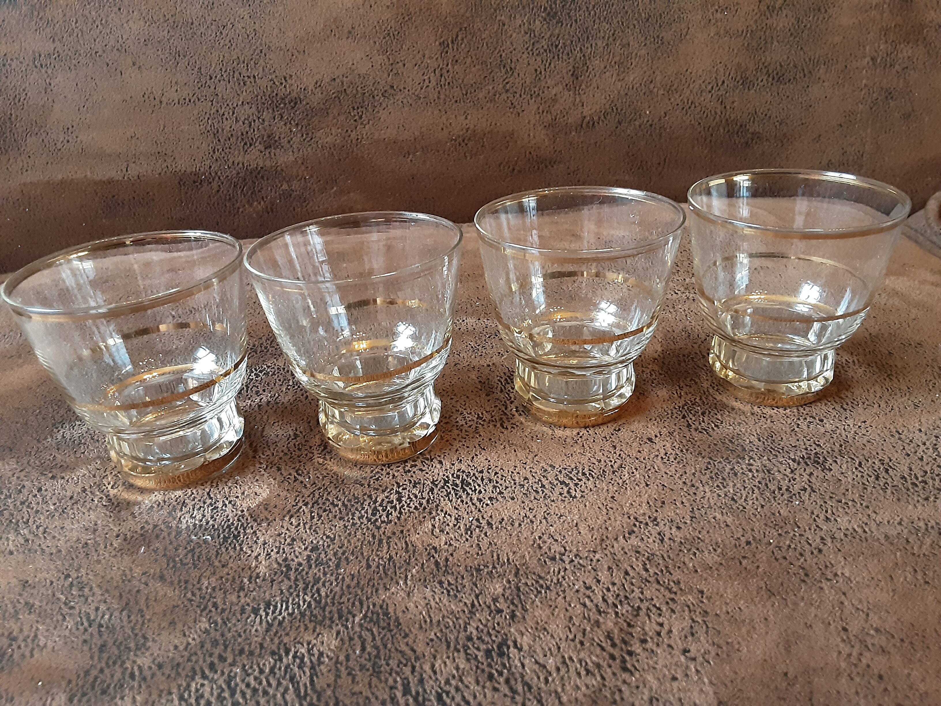 Set of 4 crystal digestive glasses